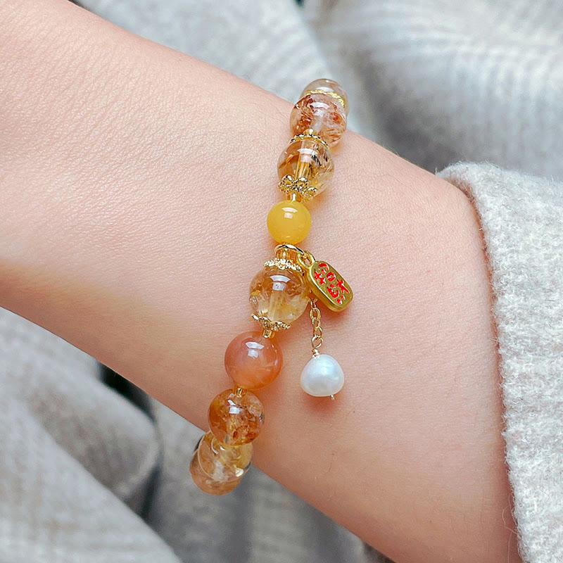 KarmaRipple's Authentic Citrine Beadwork Nafu Pleasure Bracelet p4