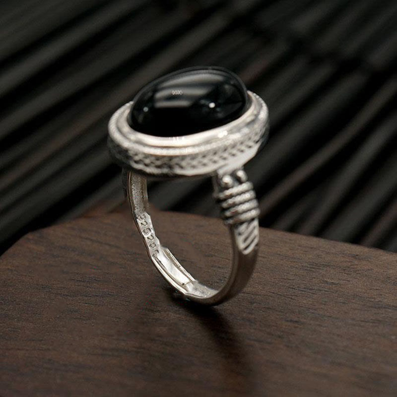 KarmaRipple's Authentic Black Onyx Adjustable Protection Ring p3