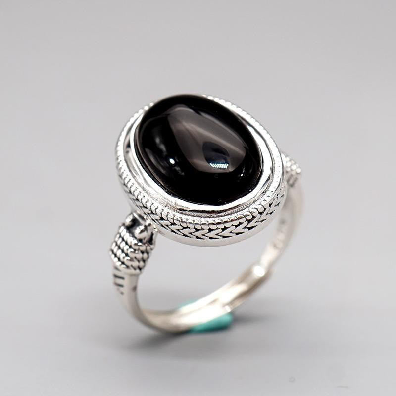 KarmaRipple's Authentic Black Onyx Adjustable Protection Ring p9