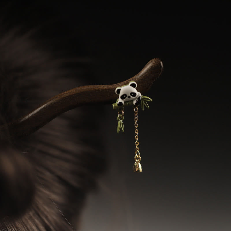 KarmaRipple's Ebony Panda Bamboo Tassel Courage Hairpin p7