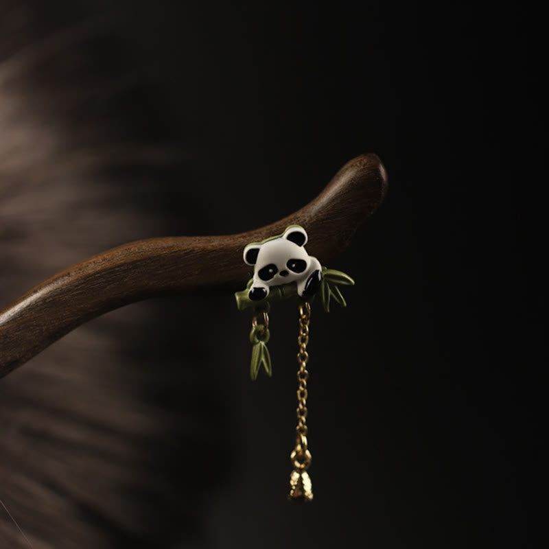 KarmaRipple's Ebony Panda Bamboo Tassel Courage Hairpin p5