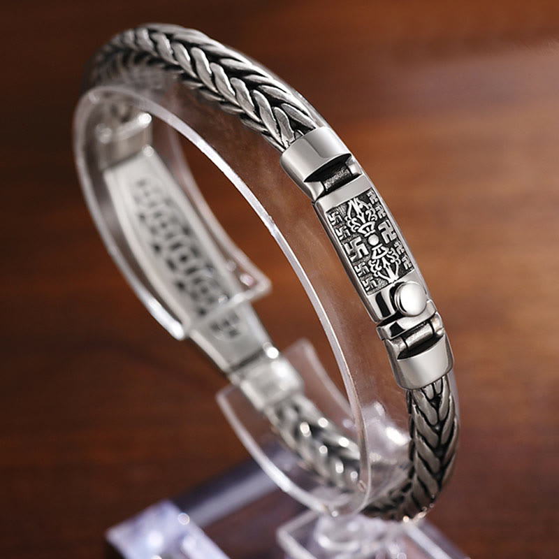 KarmaRipple's Tibetan Bronze Weave Om Mani Padme Hum Relief Vajra Peace Metal Bracelet p10