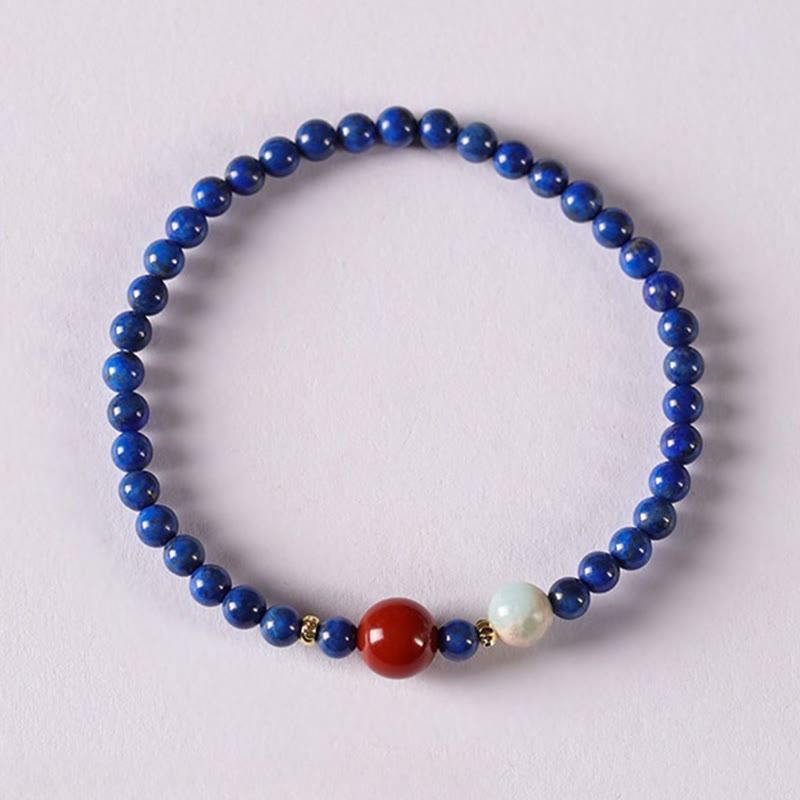 KarmaRipple's Small Lazurite Agate Ultra-thin Beadwork Positive Bracelet p12