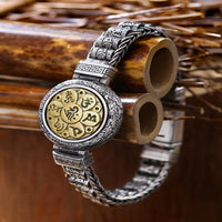 KarmaRipple's Tibetan Bronze Buckle Om Mani Padme Hum Turntable Rotatable Peace Metal Bracelet