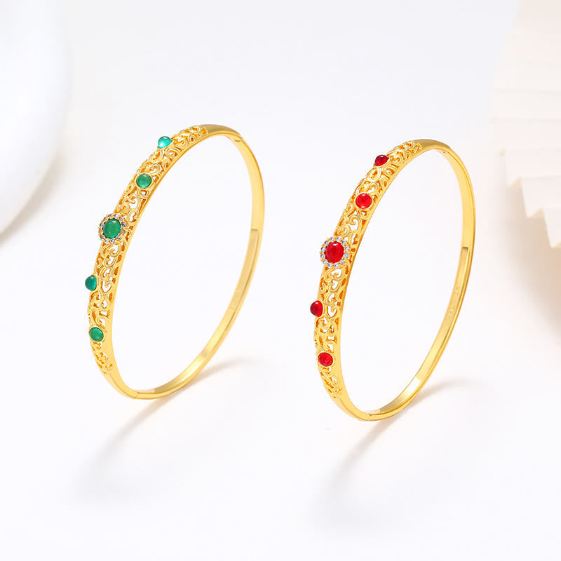 KarmaRipple's Vine Design Alloy Zircon Fortune Bracelet Bangle p10