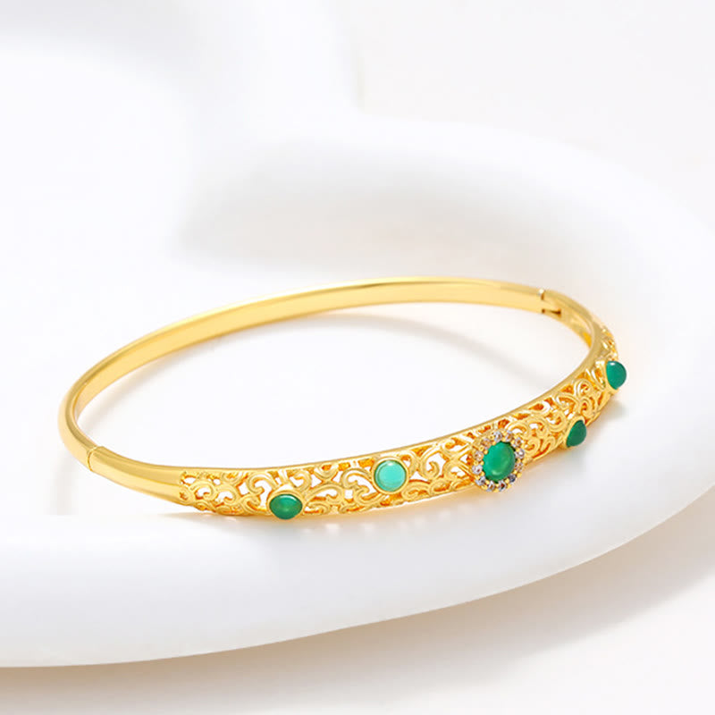 KarmaRipple's Vine Design Alloy Zircon Fortune Bracelet Bangle p8