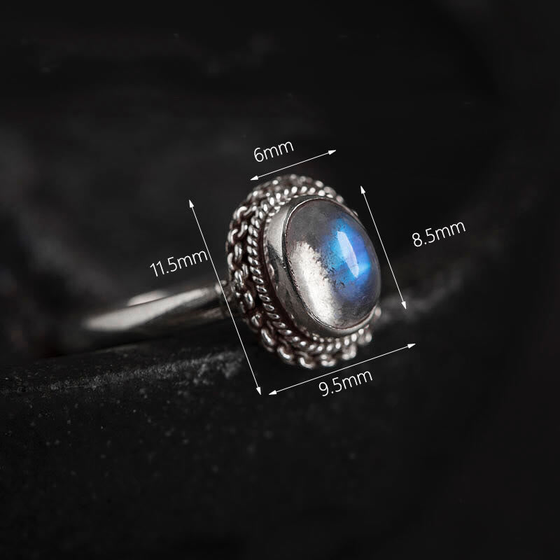 KarmaRipple's 925 Sterling Silver Authentic Moonstone'sitive Ring p15