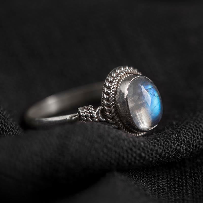 KarmaRipple's 925 Sterling Silver Authentic Moonstone'sitive Ring p5