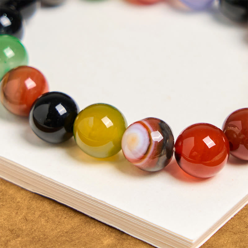 KarmaRipple's Authentic Colorful Chalcedony Agate Balance Bracelet p13