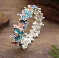 KarmaRipple's Colorful Butterfly Love Alloy Elastic Bracelet Bangle