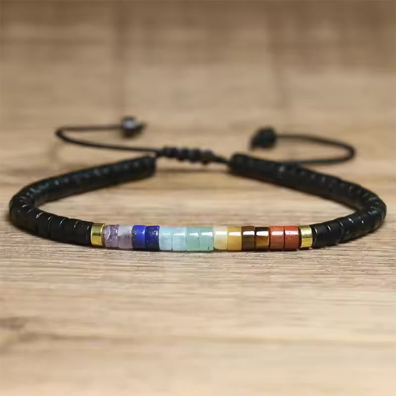 KarmaRipple's Authentic Ivory Gemstone Black Onyx Clarity Spacer Bead Bracelet p2