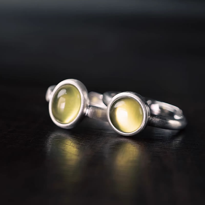 KarmaRipple's Authentic 925 Sterling Silver Prehnite Citrine Adjustable Happiness Ring p12