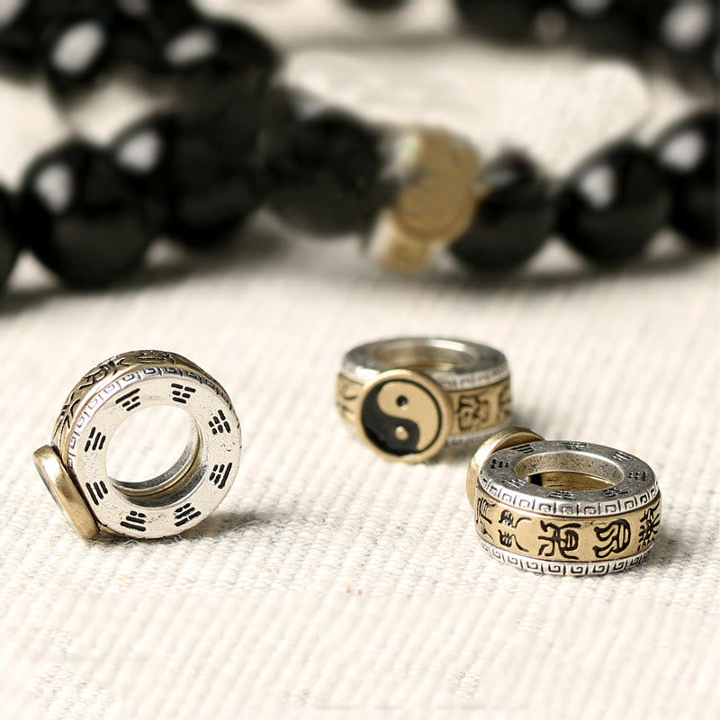 KarmaRipple's Black Obsidian Yin Yang Nine-Character Mantra Fulfilment Bracelet p9