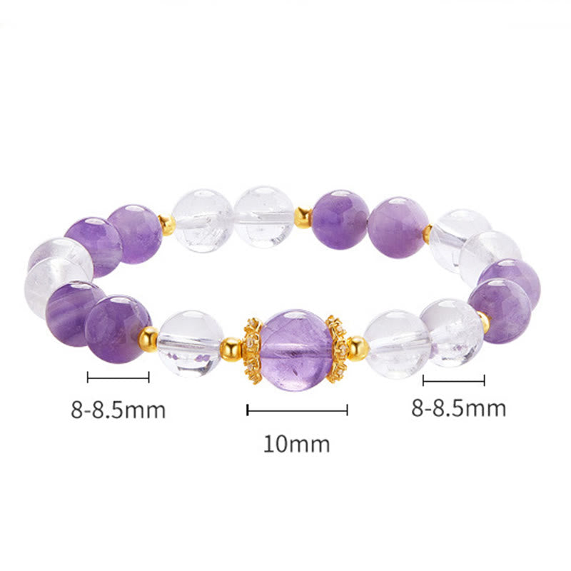 KarmaRipple's 925 Sterling Silver Authentic Amethyst Ivory Gemstone Balance Bracelet p5