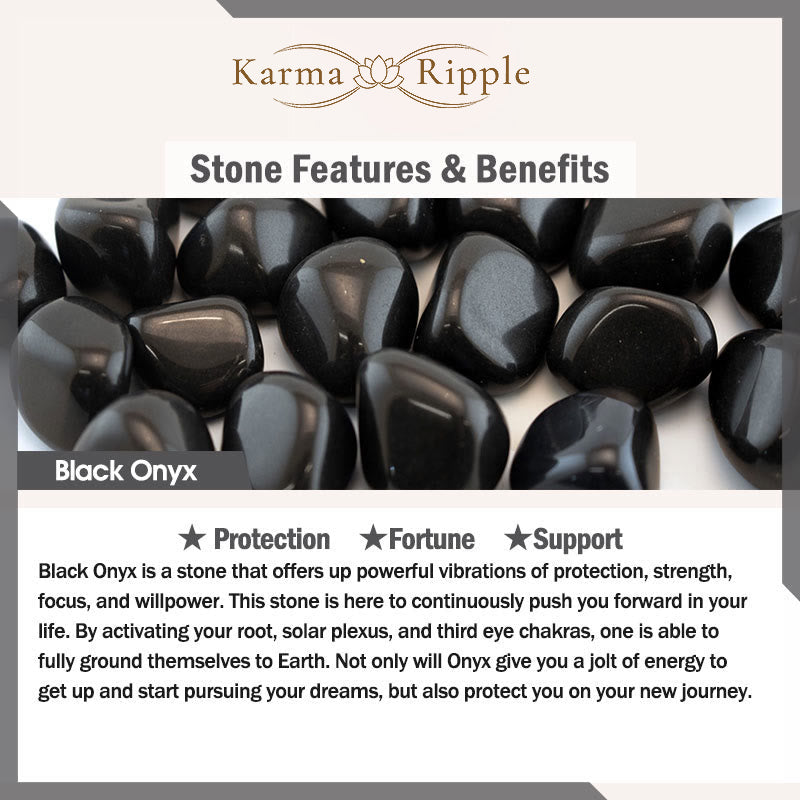 KarmaRipple's Black Onyx Bead Support Protection Bracelet p13