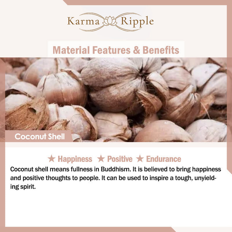 KarmaRipple's Tibet Coconut Shell Carved Om Mani Padme Hum Dorje Vajra Bell Happiness String Bracelet p7