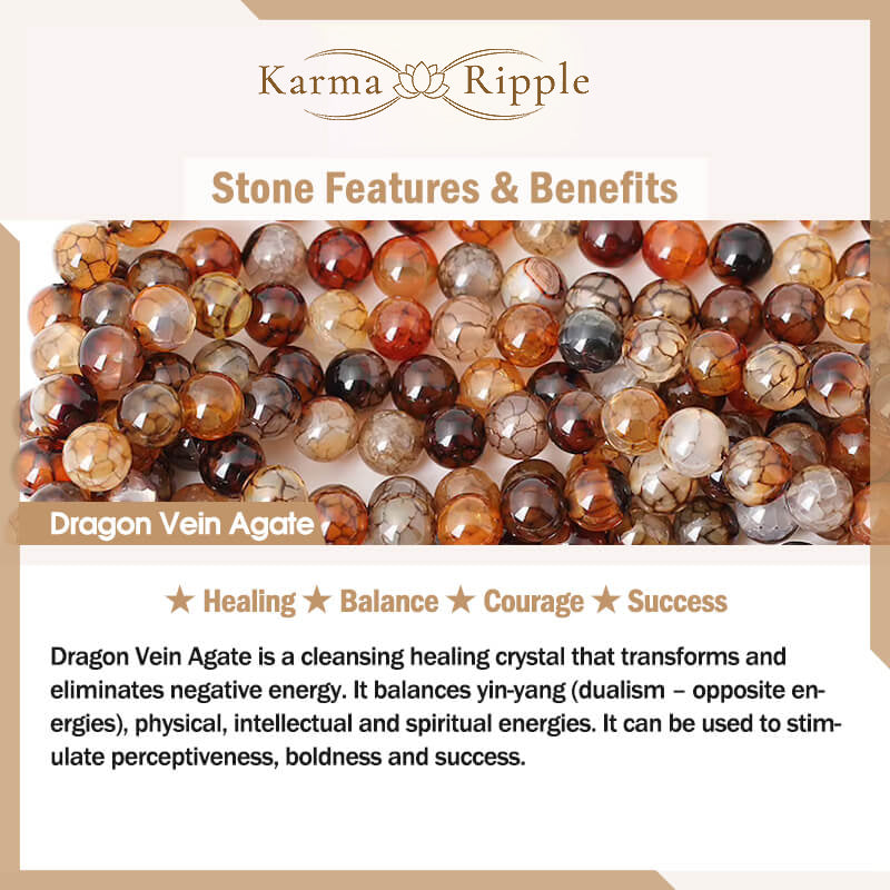 KarmaRipple's Authentic Tiger Eye Red Agate Dragon Vein Agate Stone Vajra Dorje Power Balancing Bracelet Car Decoration p15