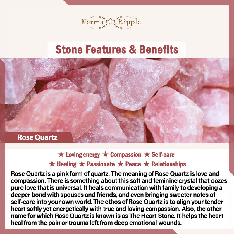 KarmaRipple's Red Jasper Rose Quartz Various Authentic Rocks Peace Buckle Weave Positive Fortune Bracelet p16