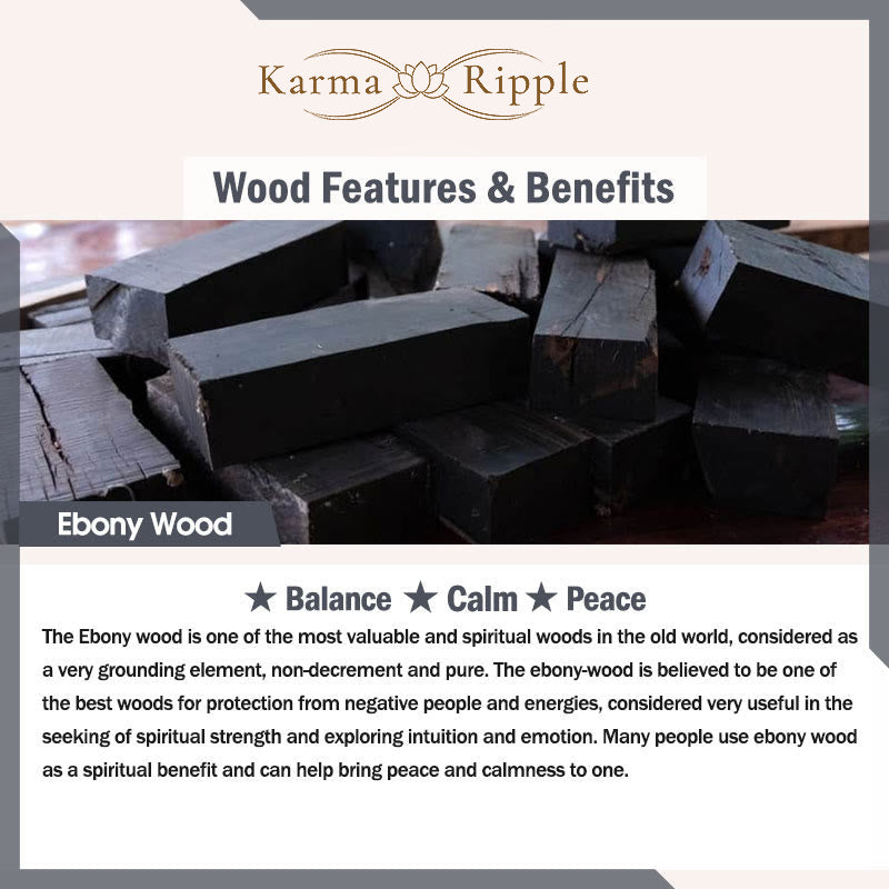 KarmaRipple's Ebony Wood Bronze Brass Calm Bracelet p6