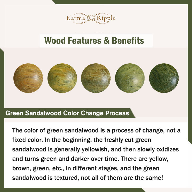 KarmaRipple's Green Sandalwood Ebony Wood Cat Peace Soothing Bracelet p8