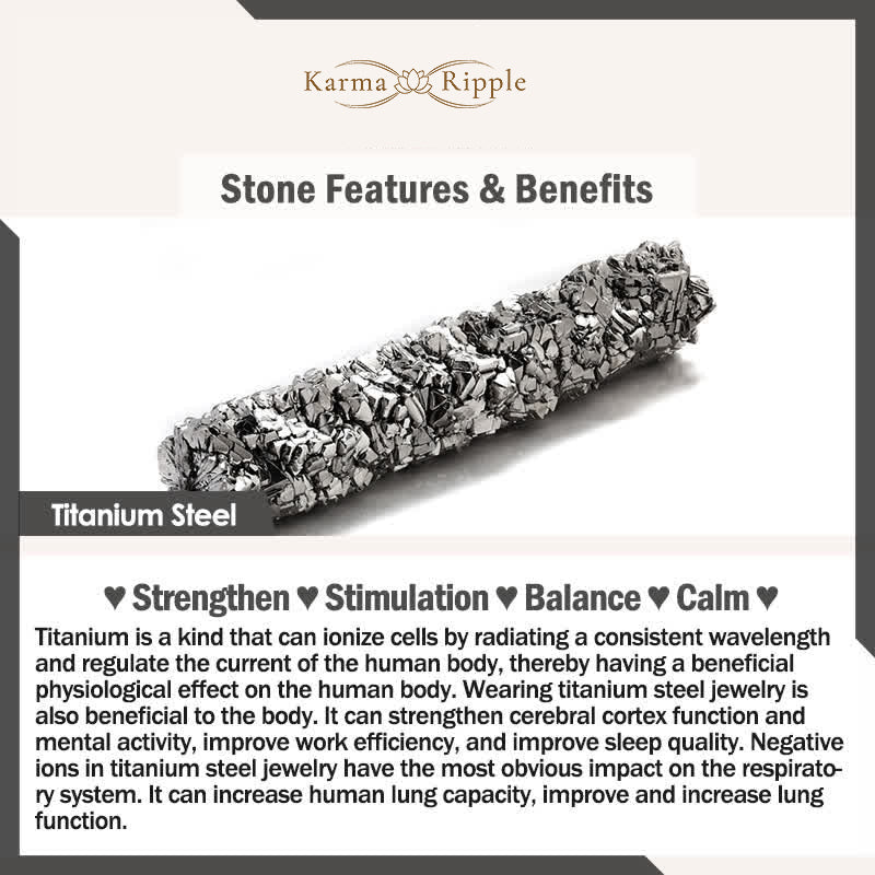 KarmaRipple's Titanium Steel Good Fortune Balance Bracelet p7