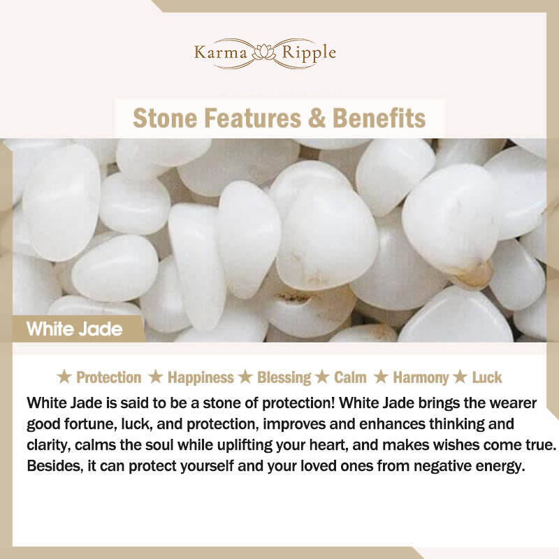 KarmaRipple's 925 Sterling Silver Ivory Jade Beaded Happiness Drop Earrings p7