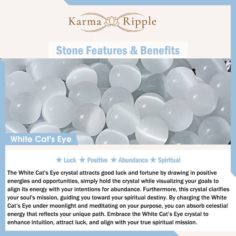 KarmaRipple's 925 Sterling Silver Authentic Peach Blossom Ivory Cat's Eye Positive Bracelet p6