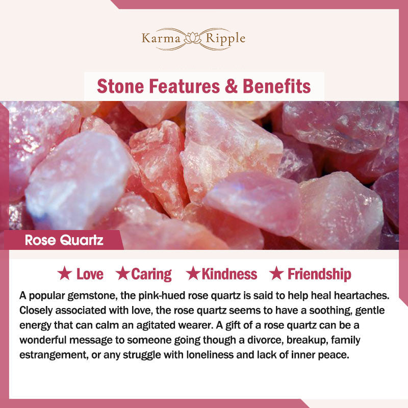 KarmaRipple's Authentic Rose Quartz Love Caring Bracelet p7