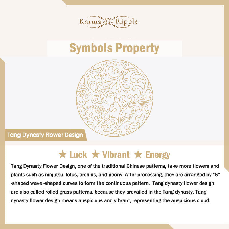 KarmaRipple's Vintage Tang Dynasty Flower Design Carved Fortune Bracelet p7