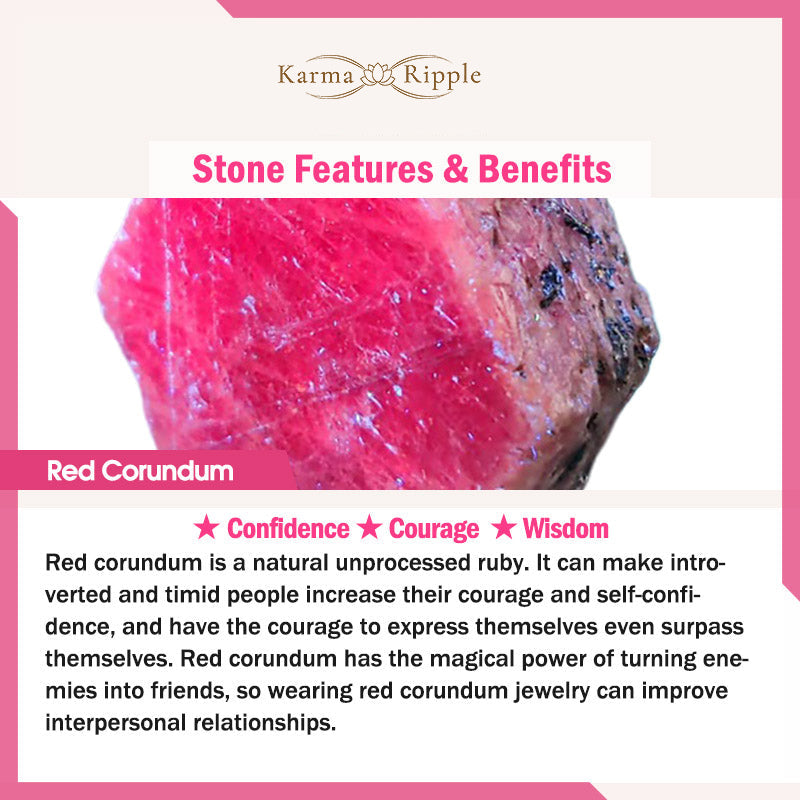 KarmaRipple's 925 Sterling Silver Red Corundum Courage Ring p14