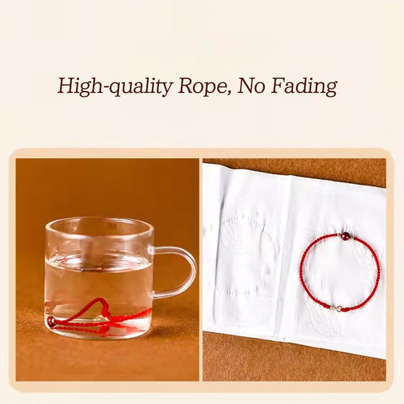 KarmaRipple's 925 Sterling Silver Fortunate Golden Bead Woven String Bracelet Anklet p18