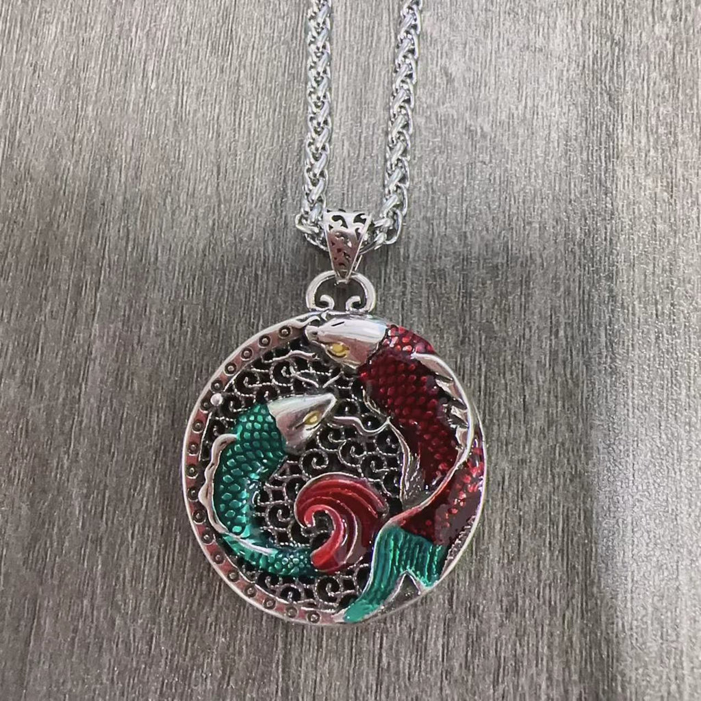 KarmaRipple's Tibetan Bronze Koi Fish Balancing Pendant p13