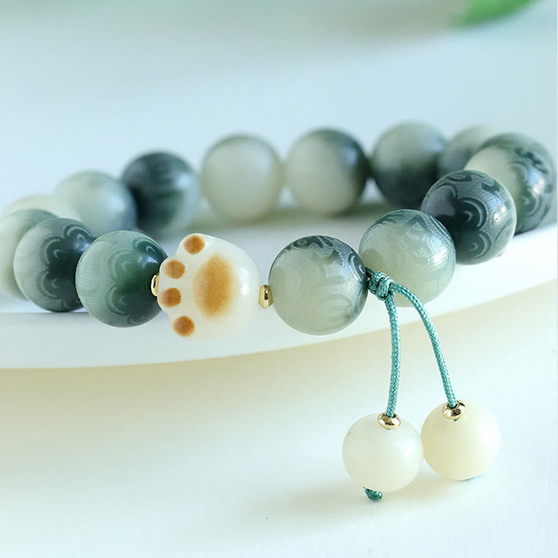 KarmaRipple's Bodhi Seed Om Mani Padme Hum Carved Balance Bracelet p17