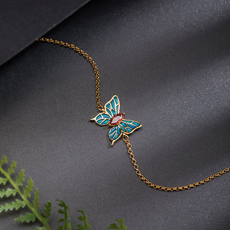 KarmaRipple's 925 Sterling Silver Butterfly Zircon Love Chain Bracelet p6