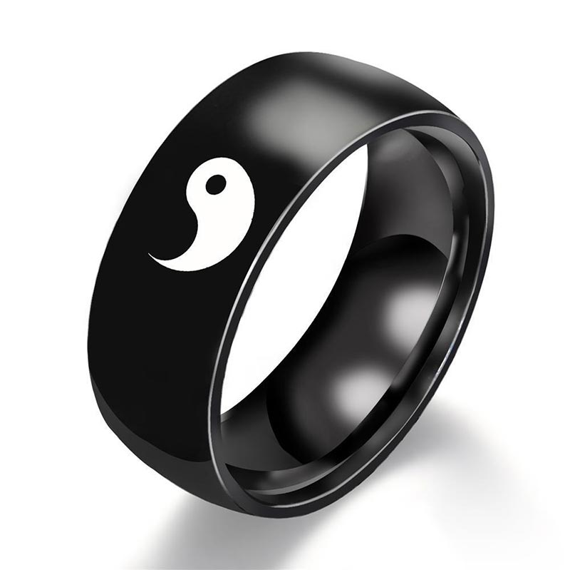 KarmaRipple's Yin Yang Balance Titanium Steel Pair Ring p12
