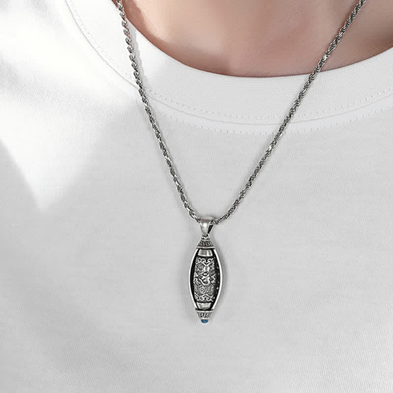 KarmaRipple's Tibet Om Mani Padme Hum Protection Pendant Rotatable Necklace p4