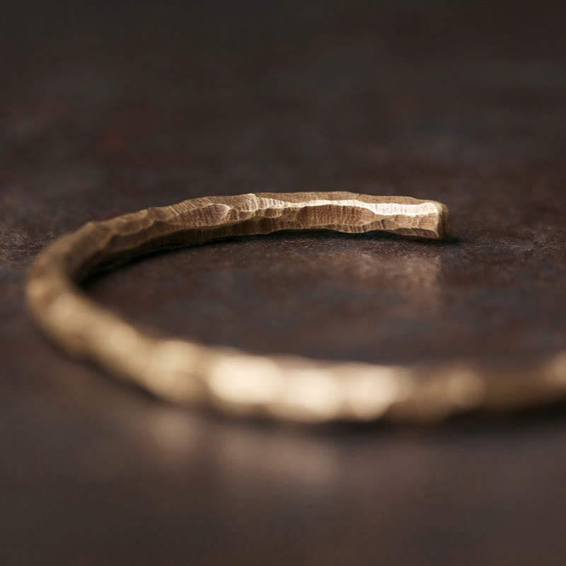 KarmaRipple's Tibetan Bump Texture Bronze Fortune Cuff Bracelet Bangle p7