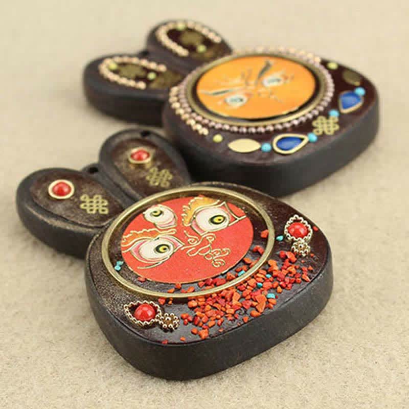 KarmaRipple's Tibet Ebony Five God of Wealth Thangka Pendant Necklace p9