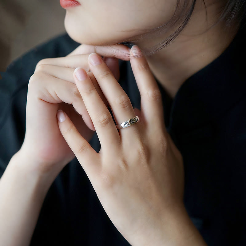 KarmaRipple's Tibetan Om Mani Padme Hum Carved Chinese Zodiac Natal Buddha Peace Ring p37