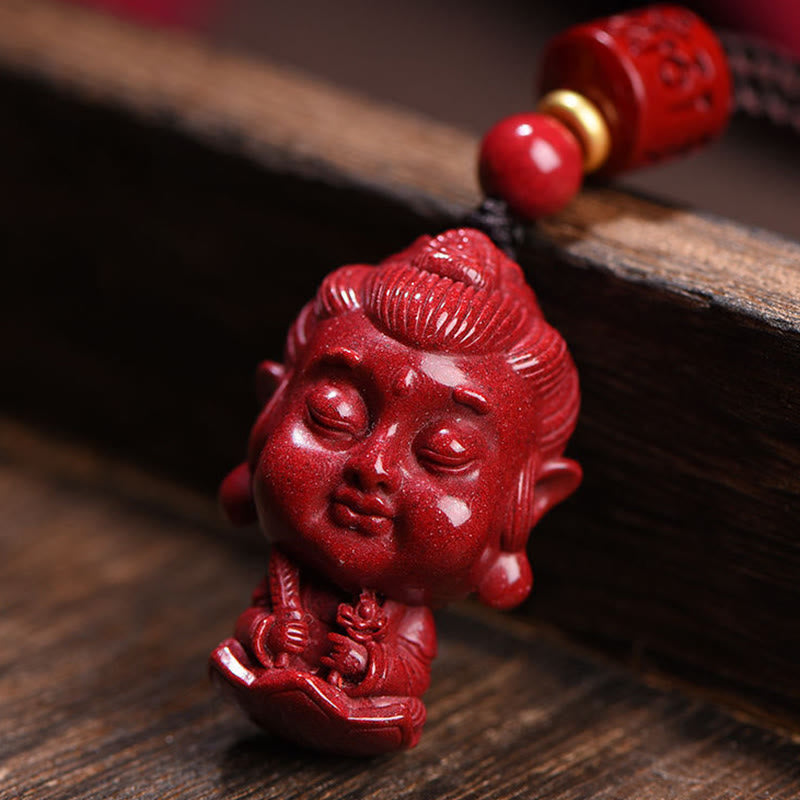 KarmaRipple's Chinese Zodiac Natal Buddha Authentic Cinnabar Amulet Keep Away Evil Spirits Pendant Necklace p10