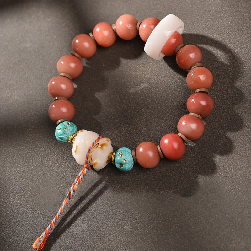 KarmaRipple's Tibetan Authentic Camel Bone Dzi Bead Bodhi Seed Talisman Fortune Bracelet p8