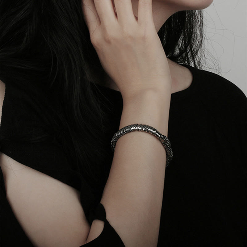 KarmaRipple's 925 Sterling Silver Vintage Twisted Design Wealth Balancing Chain Bracelet p9