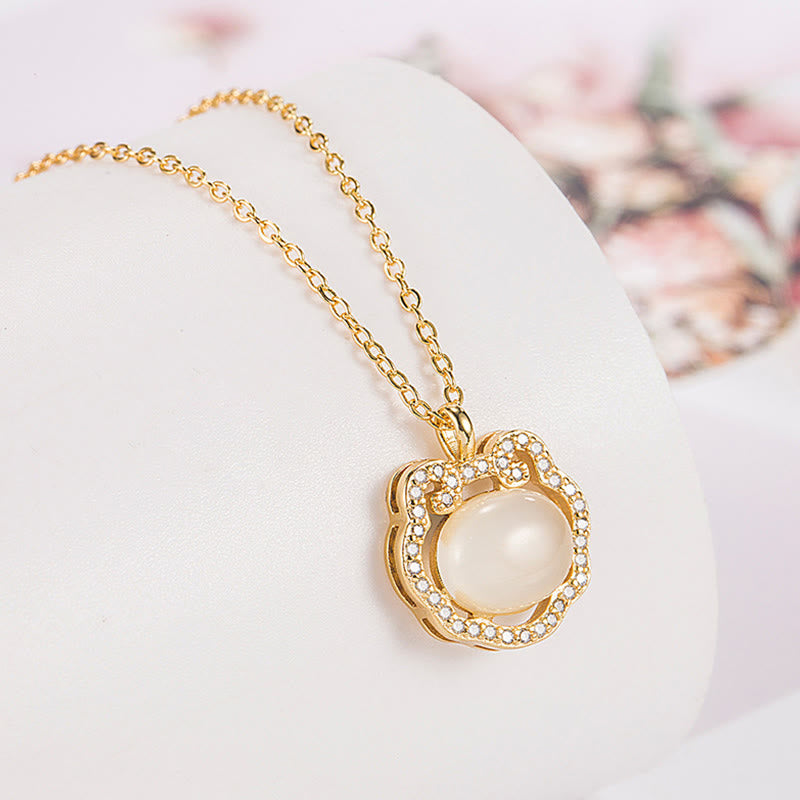 KarmaRipple's Chalcedony Lock of Good Wishes Positive Pendant Necklace p8