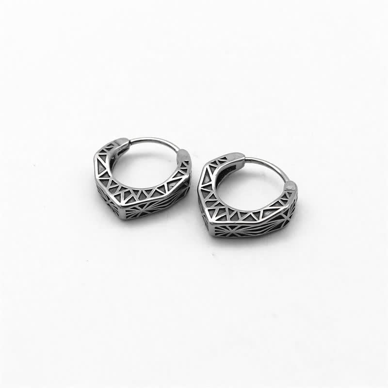 KarmaRipple's Viking Hoop Titanium Steel Balance Earrings p12