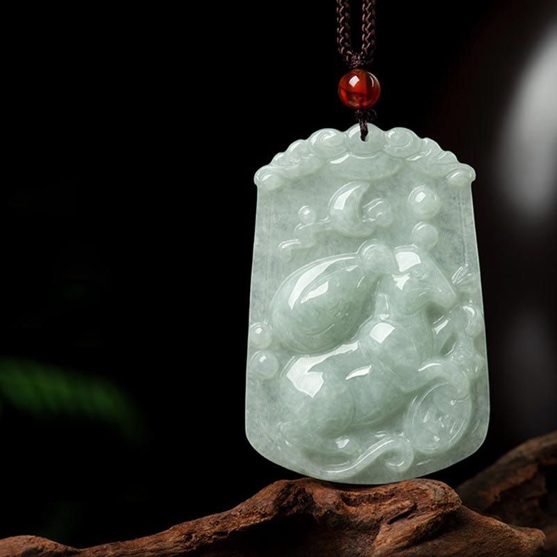 KarmaRipple's Authentic Jade 12 Chinese Zodiac Abundance Amulet Necklace Pendant p29