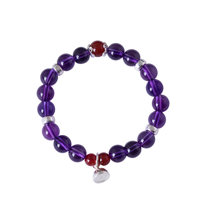 KarmaRipple's 925 Sterling Silver Authentic Amethyst Red Agate Lotus Positive Bracelet p14