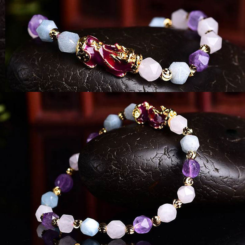 KarmaRipple's Authentic Amethyst Fortune Pixiu Talisman Bracelet p4