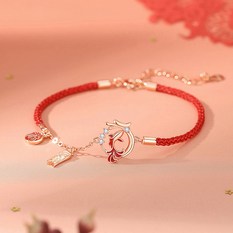 KarmaRipple's 925 Sterling Silver Year Of The Dragon Koi Fish Fu Character Fortune Pendant Necklace Bracelet p17