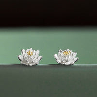 KarmaRipple's 925 Sterling Silver Lotus Flower Balance Earrings