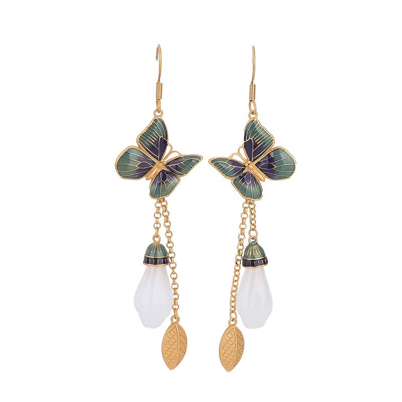 KarmaRipple's FengShui Ivory Jade Fortune Earrings p8